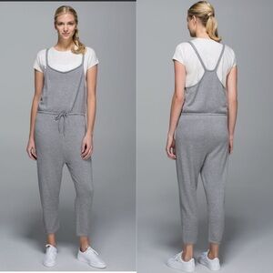 Lululemon Cabin Onesie Heathered Medium Grey Sz 6 Rayon Bamboo Cashmere